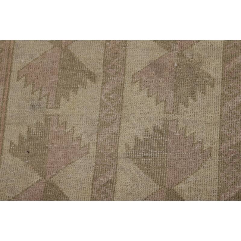 Geometric Balouch Oriental Vintage Runner Rug Handmade Wool Carpet - 3'4"x 6'10"