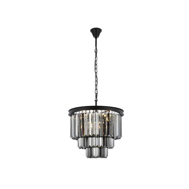 Royce Edge 9-Light Matte Black Chandelier