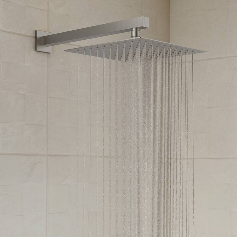 GRANDJOY 2-Spray Concealed Rain Shower System with Handheld, Wall-Mount Modern Design
