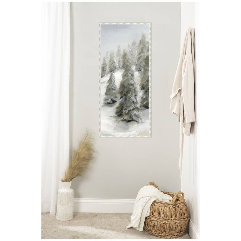 Kate and Laurel Sylvie Beaded Evergreen Hills Framed Canvas by Mackenzie Nelson