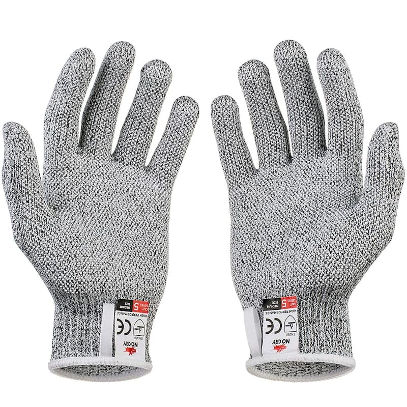 Cut Resistant Kitchen Gloves - Food Grade Level 5, Grey