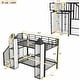 preview thumbnail 4 of 13, Stylish & Simple Metal Twin over Twin Castle-shaped Sturdy and Safe Bunk Bed with Wardrobe and Multiple Storage, Black+White