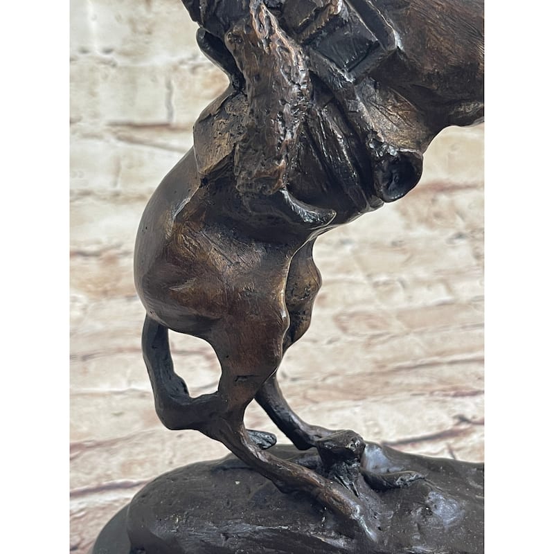 Wooly Chaps Frederic Remington Bronze Desktop Statue Sculpture Western 10 Inches X 11 Inches
