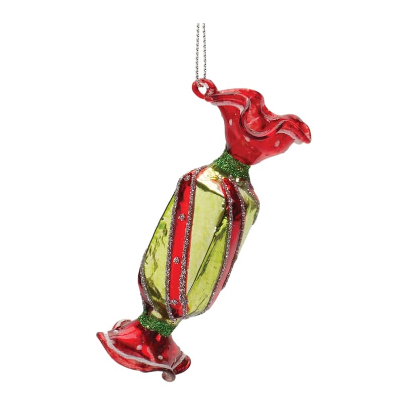 Club Pack of 12 Glass Wrapped Candy Ornaments 3.75"