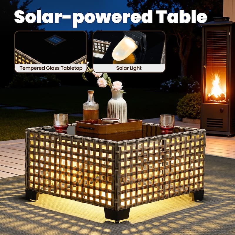 HOOOWOOO 7-piece Rattan Patio Furniture Sectional Set