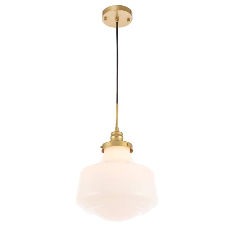 Klyli 11-inch 1-light Frosted Glass Hanging Pendant