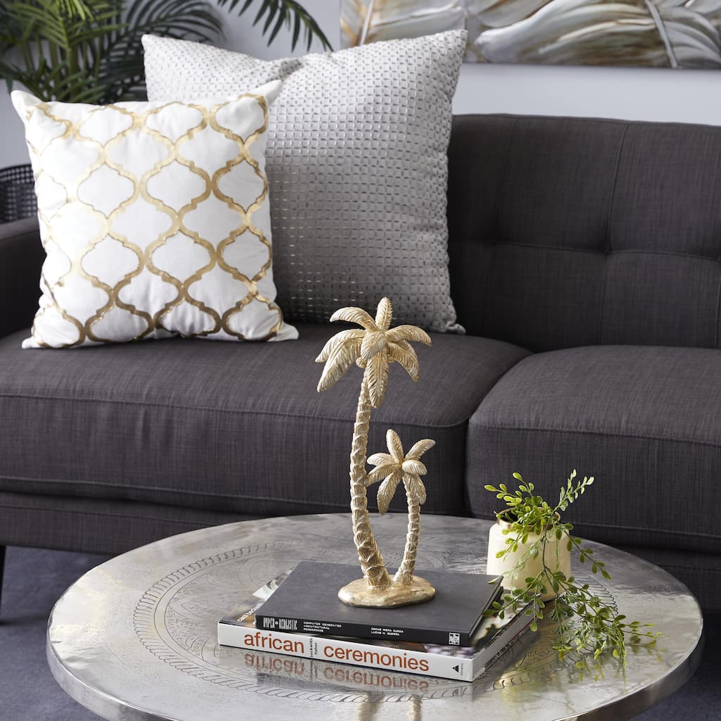 Gold Polyresin Palm Tree Decorative Sculpture
