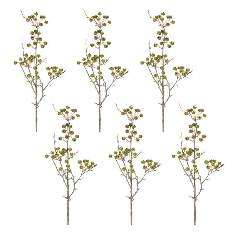 Winter Berry Pod Spray (Set of 12) - Green
