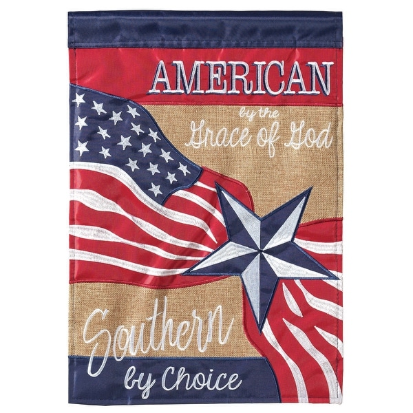 Red and Blue Patriotic Rectangular Large Flag 42" x 29" - N/A
