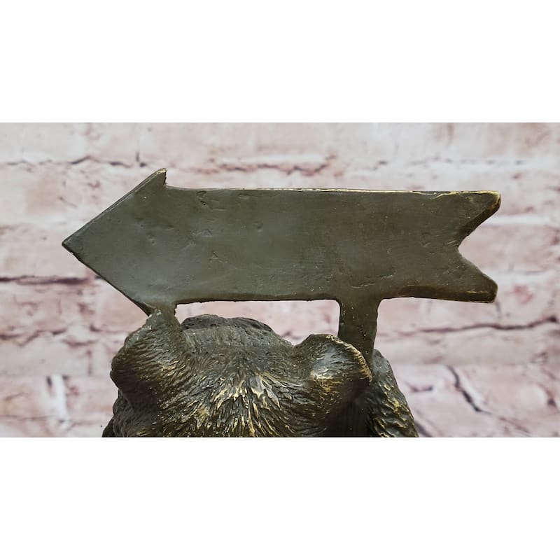 Adorable Bear Cub Welcome Statue – Bronze Finish Home Decor