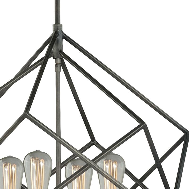 Rad 4 Light Mid-Century Modern Geometric Cage Bulb Pendant