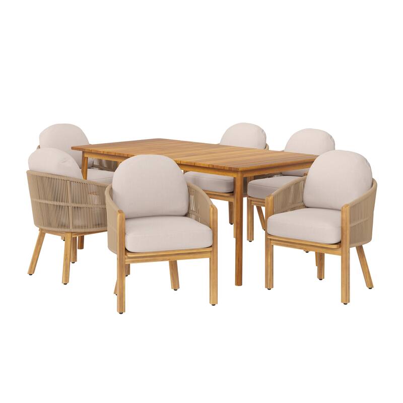 Christopher Knight Home- Lucas Acacia Wood Outdoor 7-Piece Dining Set