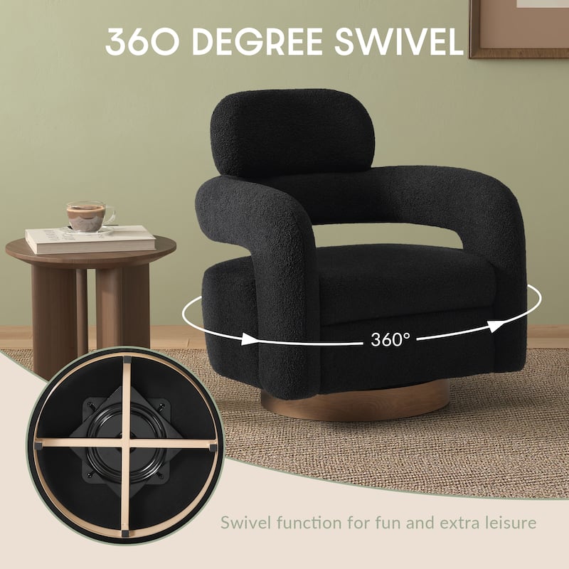 Bayville 29" Wide Sherpa Swivel Chair