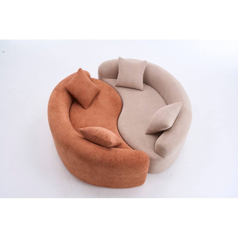 Single S-Curved Chenille Sofa Chair, No Assembly
