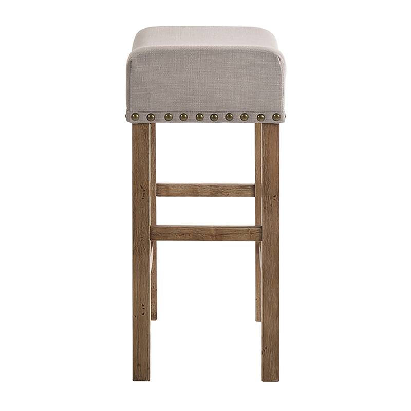 Tan and Weathered Oak Counter Height Stools (Set of 2)