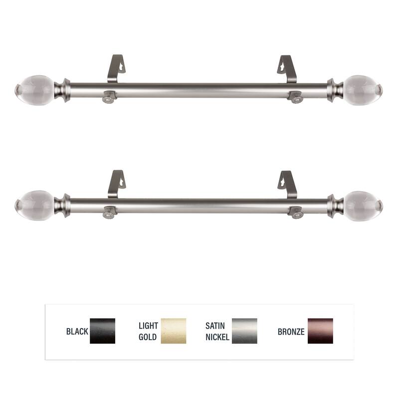 InStyleDesign Raldo 1" Side Curtain Rod 12-20 inch long (Set of 2) - 12 to 20 inches