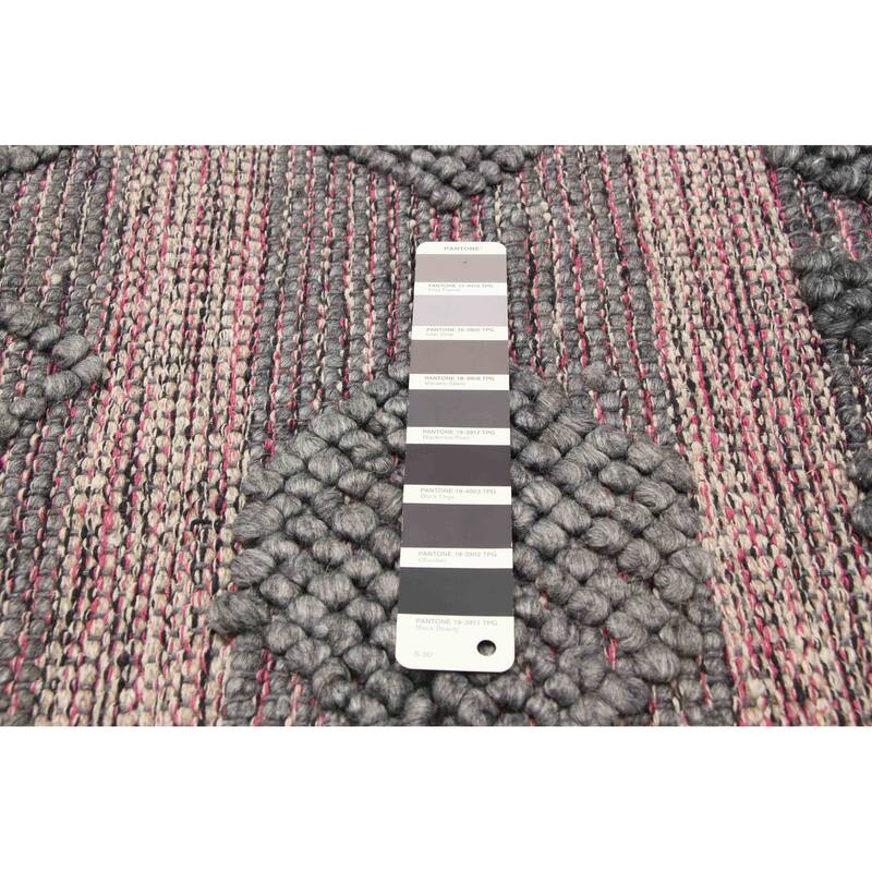 ECARPETGALLERY Braid weave Sienna Grey Wool Rug - 6'0 x 9'5