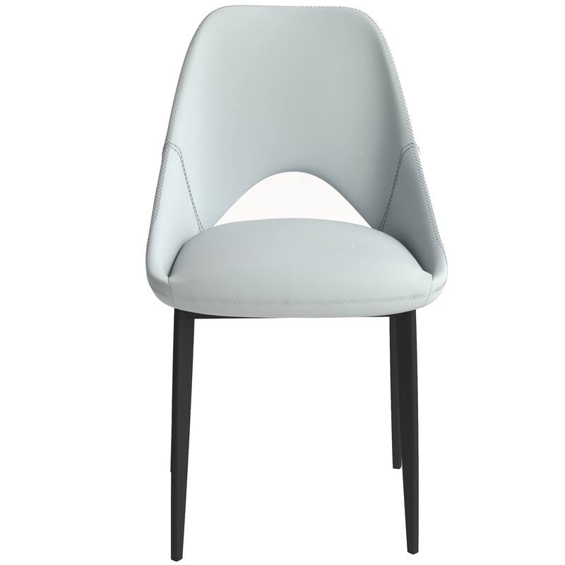 Amalfi Mid-Century Modern Upholstered Dining Chair - Open Back Side Chair with Metal Legs for Kitchen, Dining Room & Living Room