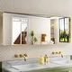 preview thumbnail 110 of 141, Apmir Metal Frame Tempered Glass Bathroom Vanity Mirror for Wall, Cloakroom, Bedroom 65" x 22" - Gold