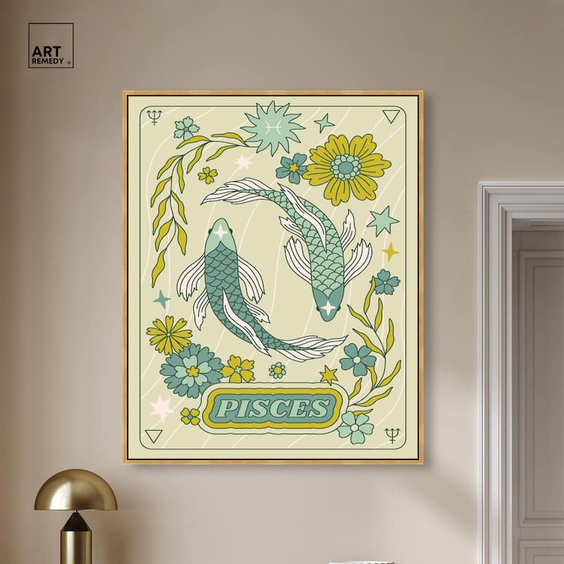 Pisces Stars Card Canvas by Art Remedy