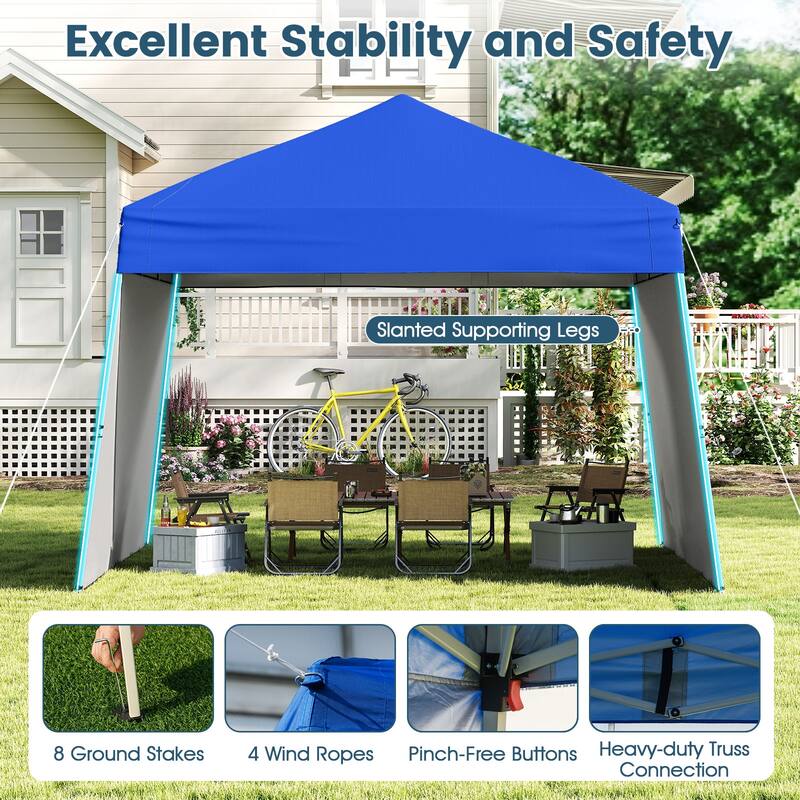 Gymax 14 X 9.2 FT Pop up Canopy Tent w/ 2 Convertible Sidewalls to