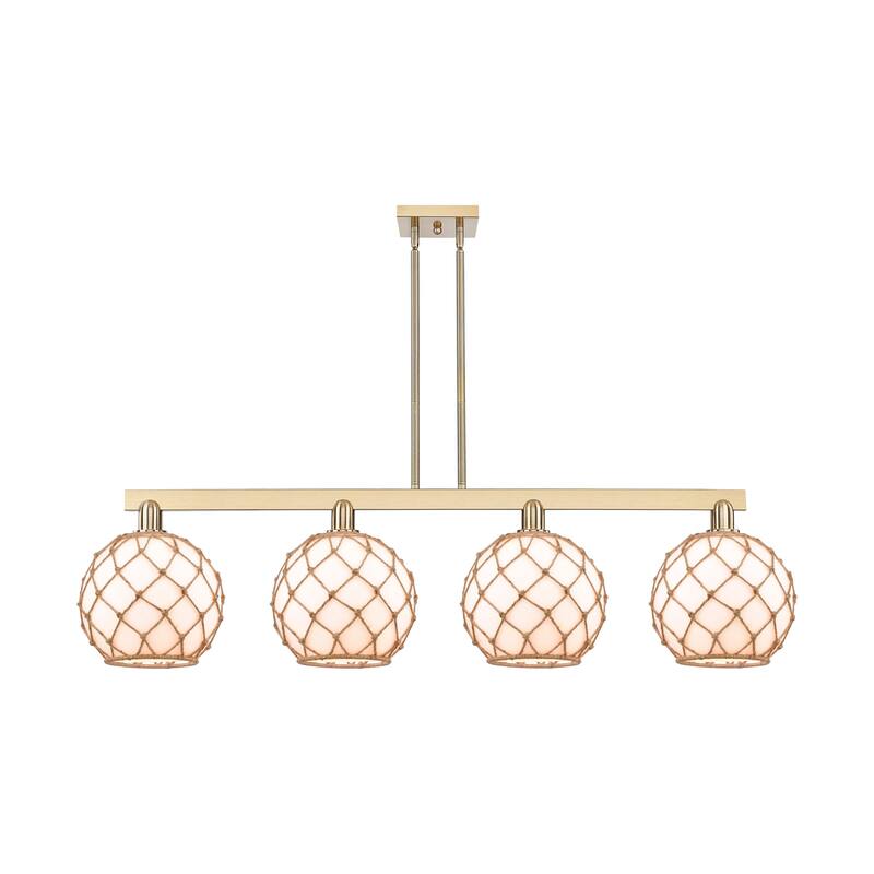 Innovations Lighting Endless Possibilities Arcadia - Farmhouse Rope - 4 Light 53" Stem Hung Island Light