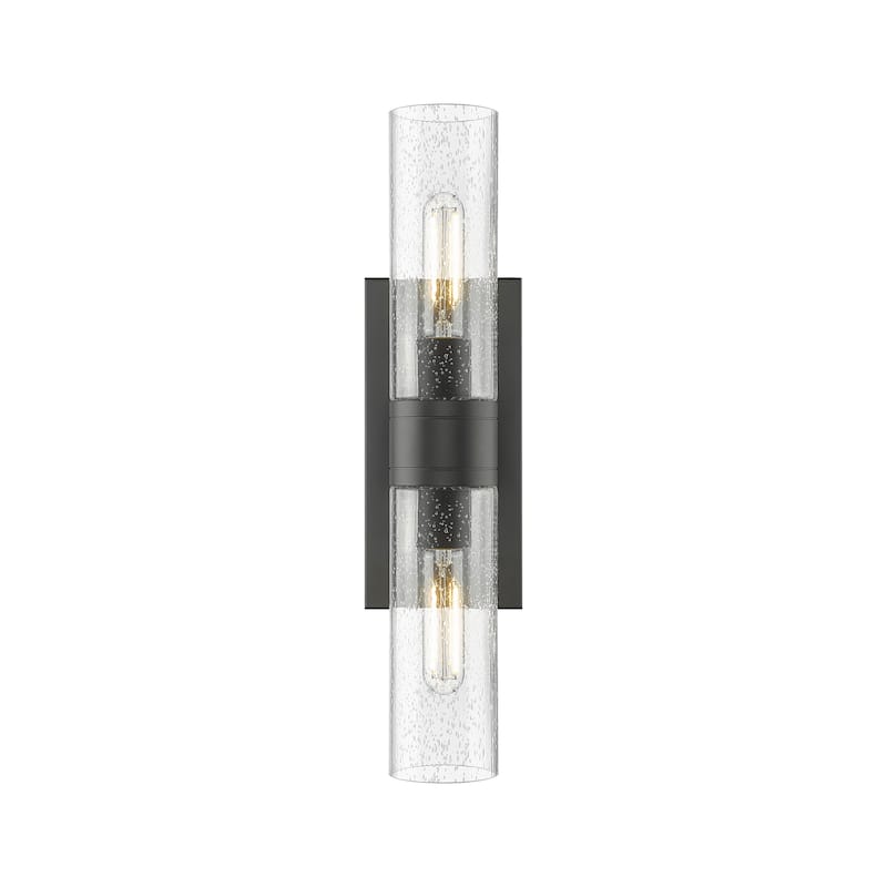 Innovations Lighting Ballston Urban - 2 Light 8" Wall-Mounted Bath Vanity Light - Seedy/Matte Black