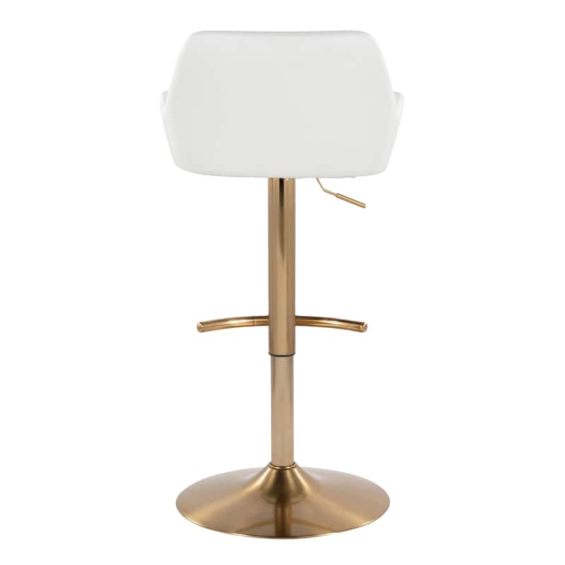Silver Orchid Galotti Adjustable Bar Stool with Rounded T Footrest (Set of 2)