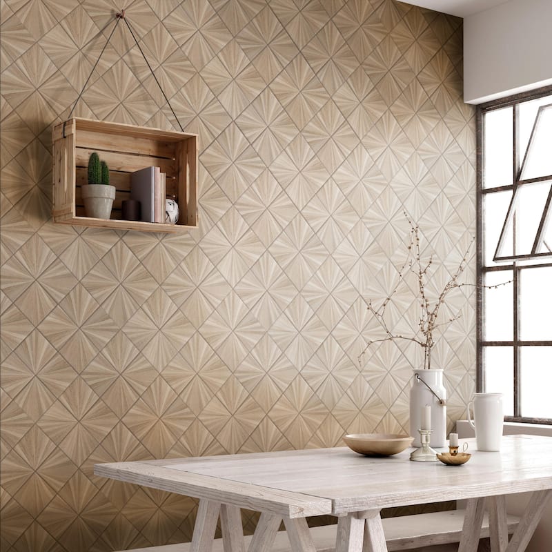 Merola Tile Komi Murlen Crema 7-7/8" x 7-7/8" Porcelain Floor and Wall Tile