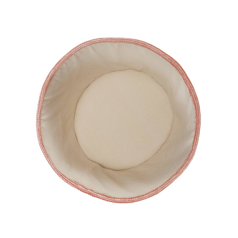 Sevita Textured Stripe Handmade Cotton Storage Basket with Handles - 19" x 19" x 19"