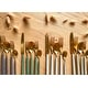 preview thumbnail 24 of 33, Mepra Fantasia Ice Gold Flatware Set 20-Pieces - Porcelain