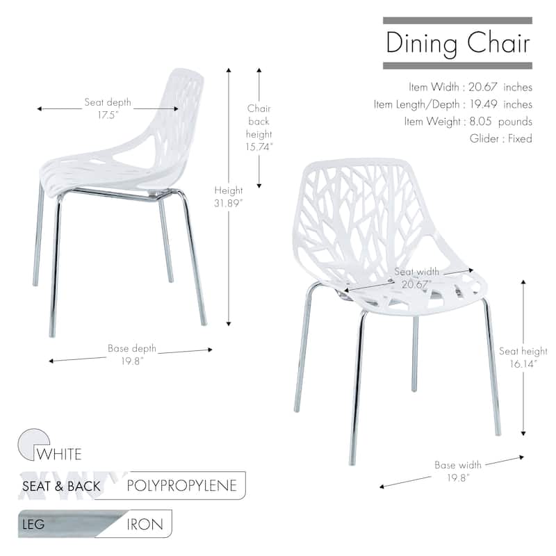 Porthos Home Paola Dining Chairs Set Of 4, Plastic Back, Iron Legs