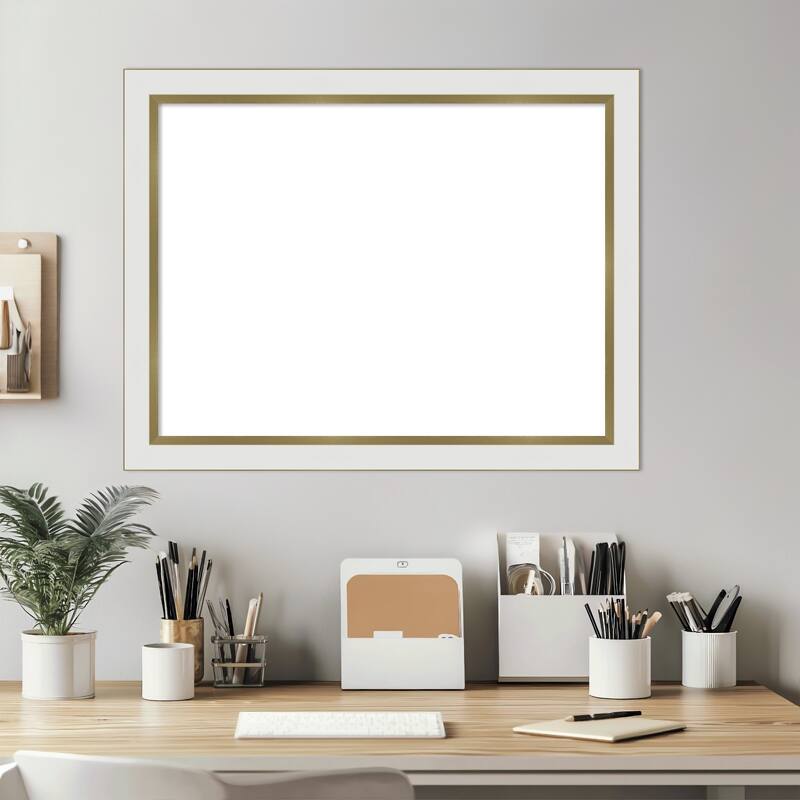 Amanti Art Eva Black Silver Narrow Framed Dry Erase Magnetic Board
