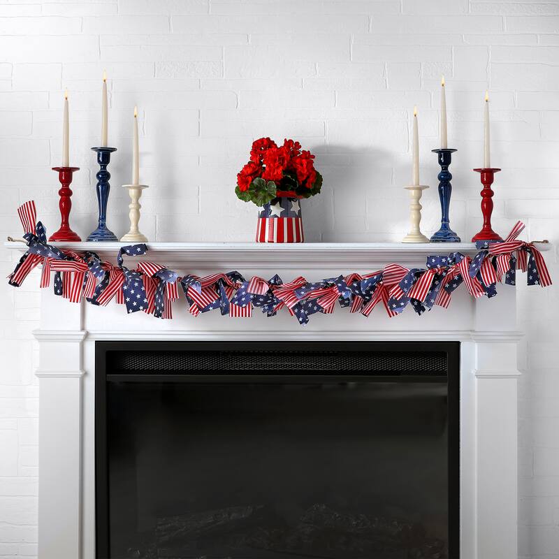 72" Waterproof Americana Rope Garland