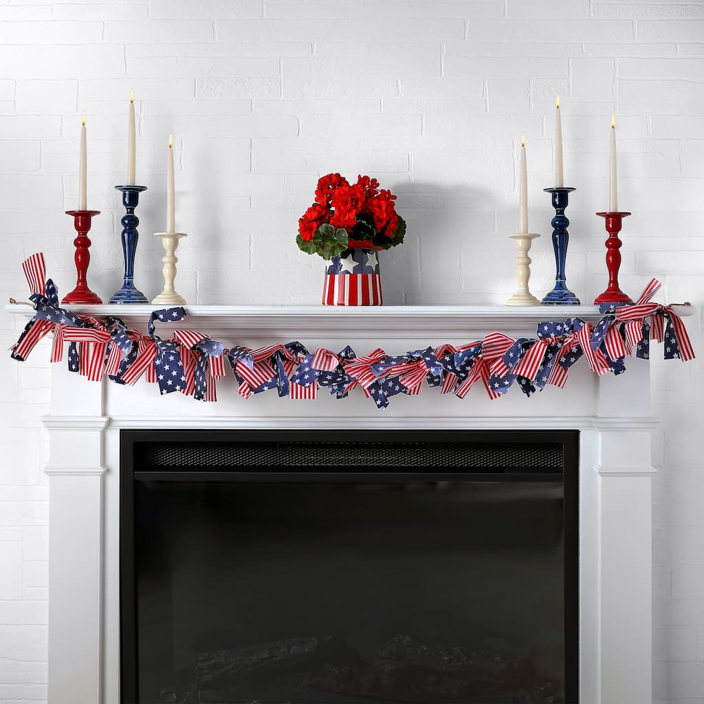 72" Waterproof Americana Rope Garland
