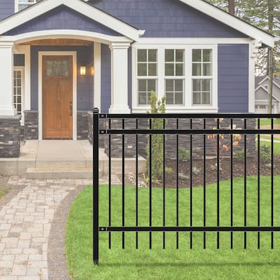 ALEKO Nice Style Self Unassembled Garden Yard Steel Fence 6'x4' Black