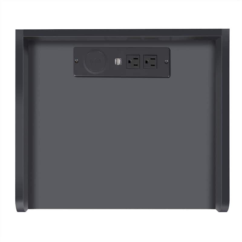 Nightstand with 2 Drawers and Cabinet,USB Charging Ports