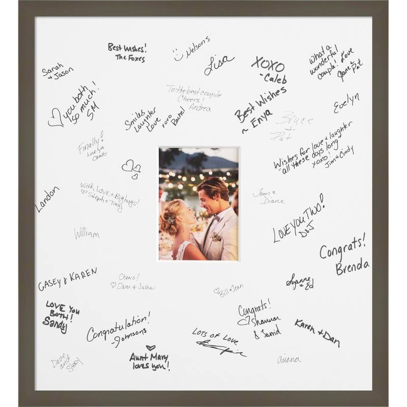 Svelte Signature Mat Picture Frame - Autograph Photo Frame Guest Book Alternative for Weddings, Graduations, or Retirement