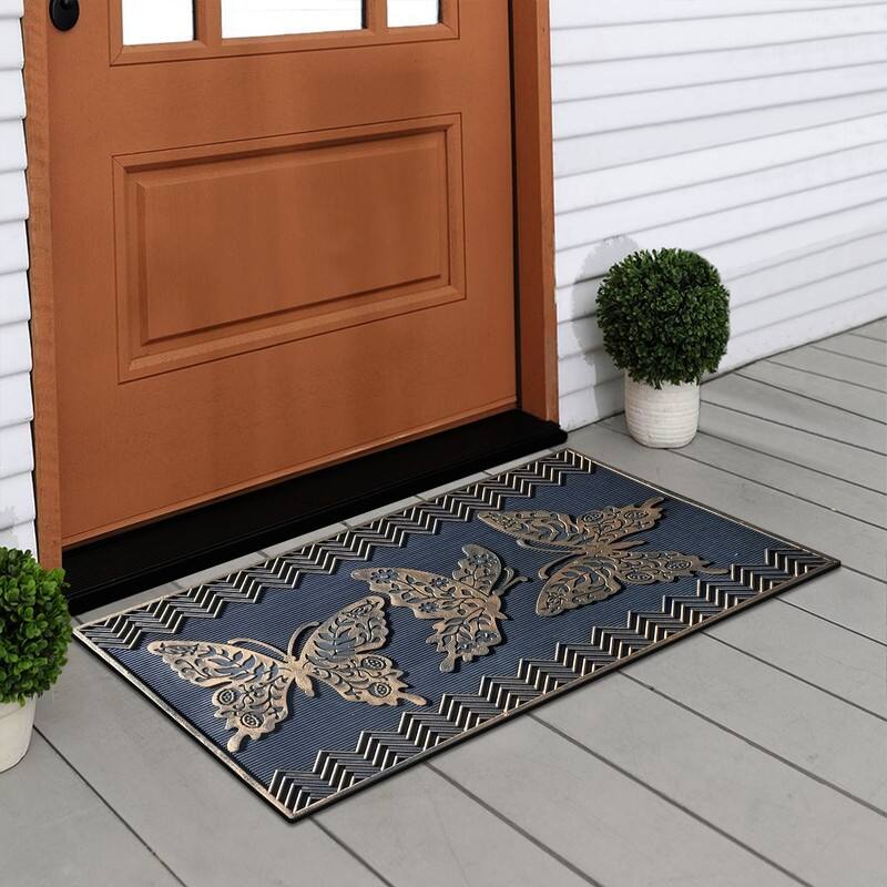 A1HC All Weather Rubber Door Mat, Dirt Grabber Durable Welcome Doormat, Pin Scrapper Doormat