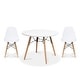 preview thumbnail 23 of 25, Kids Table and Chair Set Modern Toddler Furniture with Round Table and Armless Chairs Eiffel Wooden Legs Dining or Playroom Use White