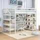 preview thumbnail 4 of 8, Gymax Twin Size Loft Bed w/ Desk & Storage Stairs Solid Wood Loft Bed