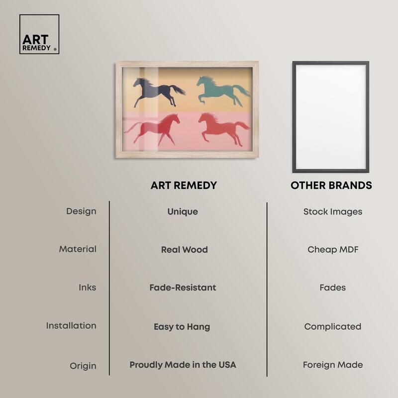 Galloping Quartet Shadowbox by Art Remedy