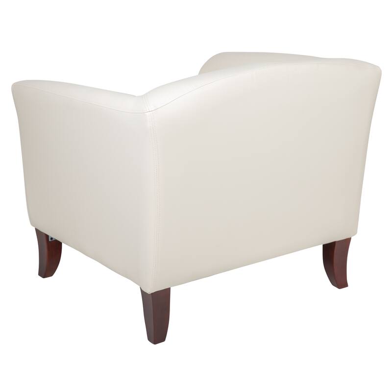 LeatherSoft Chair with Wood Feet - 33.5"W x 31"D x 29"H