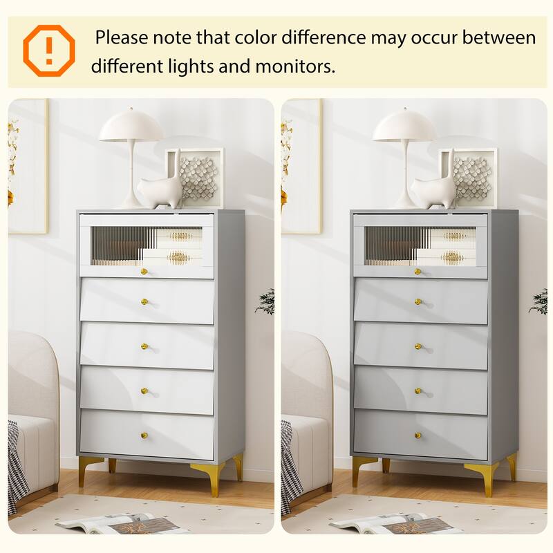 Gymax 2 PCS 4 Drawer Dresser 44.5'' Tall Dresser Chest of Drawers