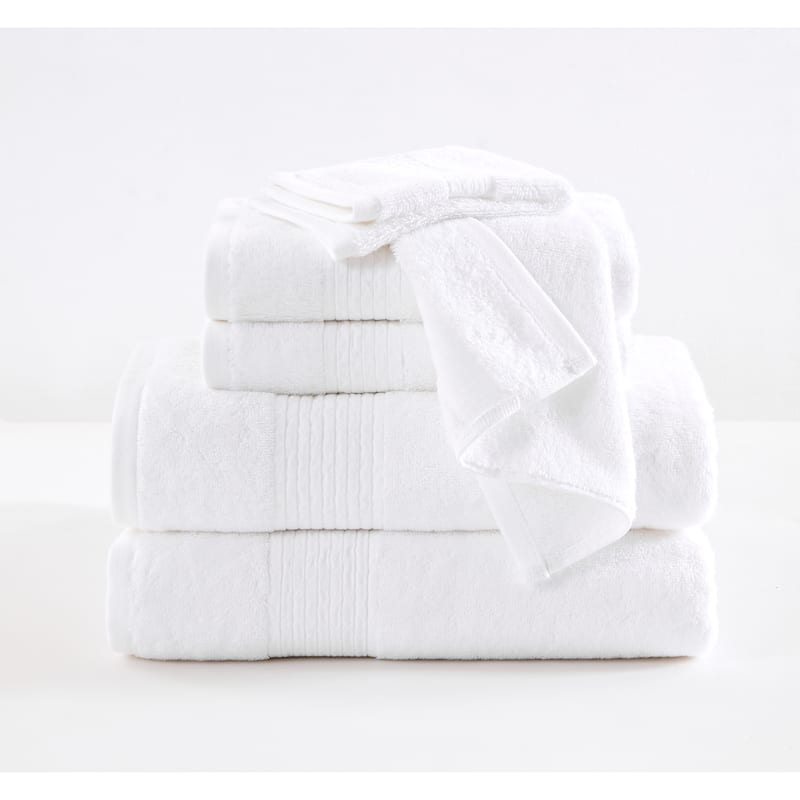Brooklyn Loom Cotton TENCEL 6 Piece Towel Set - Towel Set - White