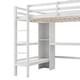 preview thumbnail 24 of 22, Full Size Loft Bed with Bulit-in Desk and Multifunction Storage Shelves, Wooden Loft Bedframe with Ladder and Guardrail