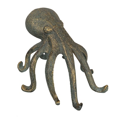 Cast Iron Octopus Figurine Phone/Tablet Holder - 5.9"L x 5.3"W x 4.8"H