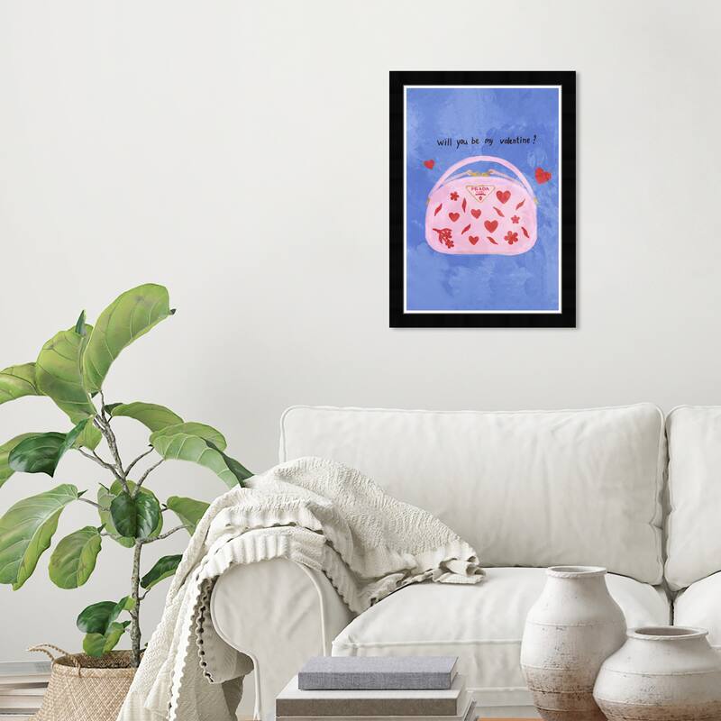 Wynwood Studio Prints Holiday Seasonal My Valentine Blue Wall Art - Black