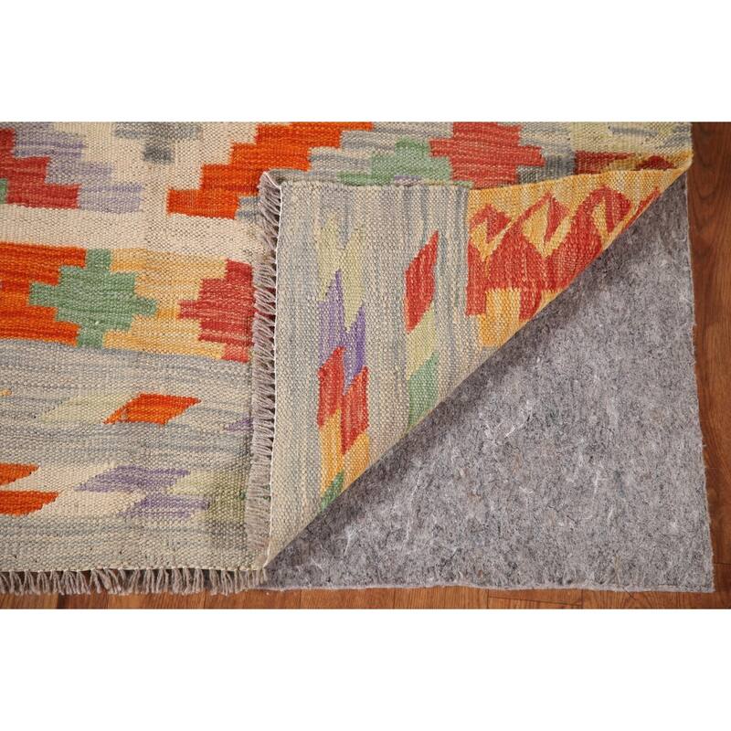 Southwestern Kilim Area Rug Hand-Woven Wool Oriental Carpet - 3'3"x 5'0"