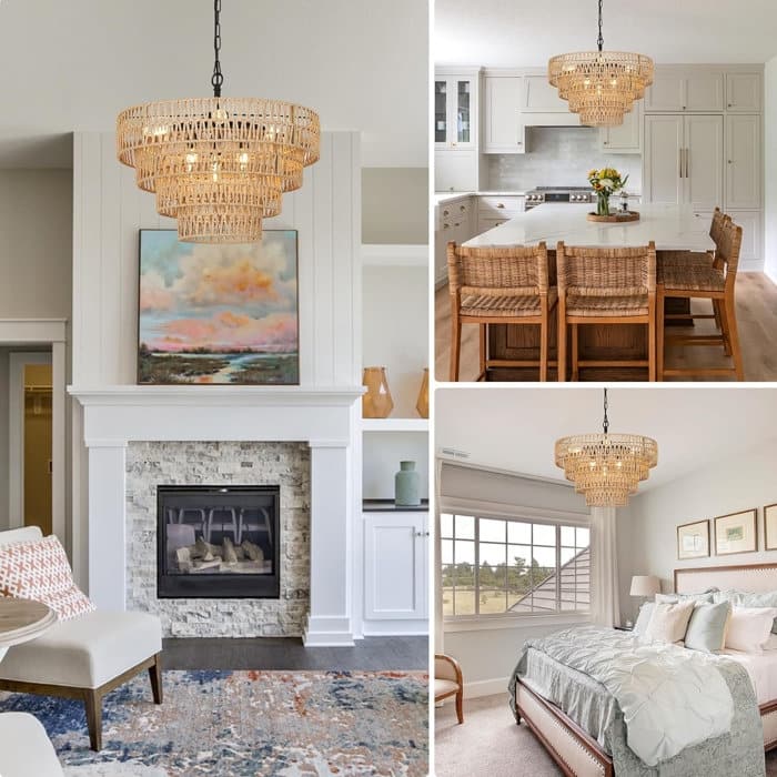 6-Light Boho Rattan Chandelier